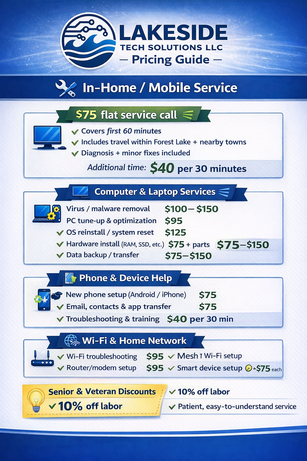 In-Home / Mobile Pricing Guide
